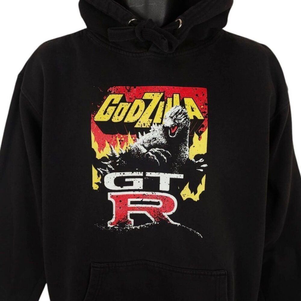 Godzilla Nissan GT-R Sweatshirt Hoodie Mens Size Large Black R32 Skyline